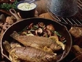 Форель жареная с грибами