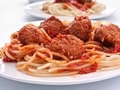 Спагетти с тефтелями в томатном соусе