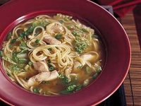 Китайский суп с курицей и шпинатом