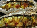 Рыба запеченная с овощами в фольге