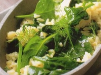 Шпинат с рисом и укропом