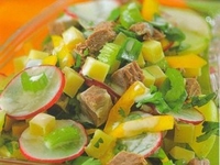 Овощной салат с говядиной