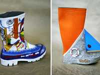 Дизайнерские резиновые сапоги в интерьере