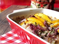 Запеченная курица с тыквой