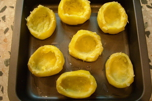 Картофельные лодочки с креветками