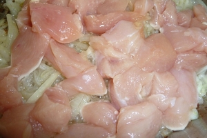 Куриная подлива с шампиньонами