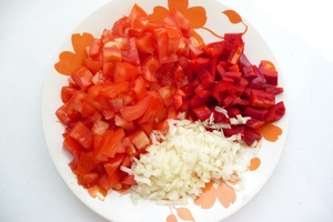 Мидии с овощами