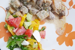 Телятина с шампиньонами