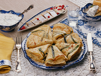 Блины с зеленым луком