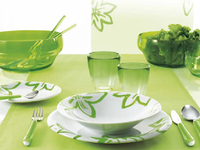 Сервировка в цветочных зеленых тонах: ФОТО