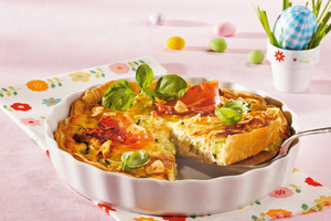 Овощной пирог с беконом