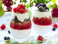 Творожный десерт с черникой