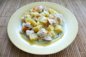 Тушеный картофель с курицей
