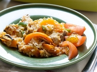 Кантонский рис с грибами и овощами