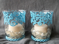 Идея для праздничного стола: Украшаем подсвечник кружевом