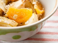 Постный завтрак: Овсянка с яблоками и мандаринами