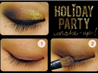 Праздничный макияж глаз: Черное и золото