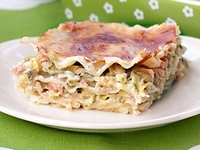 Лазанья с красной рыбой и цуккини