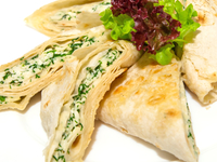 Лаваш-гриль с зеленью и сыром