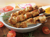 Шашлык из курицы с лимоном