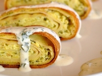 Блинный рулет с кабачками