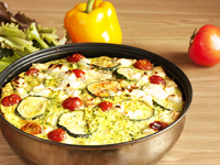 Запеченные кабачки с помидорами