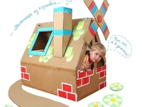 Детский домик из картонной коробки своими руками