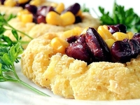 Картофельные корзинки с красной фасолью