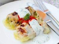 Голубцы с грибами и рыбой