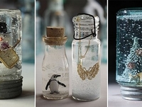 Делаем стеклянную банку со снегом