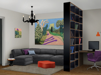 Рабочее место в гостиной 2-комнатной квартиры: Удачная планировка