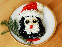 Новогодний салат Пингвинчик