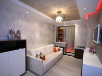 Проект маленькой гостиной (12 кв.м) с подсветкой (12 фото)