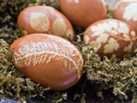 Как украсить яйца к Пасхе: Растительный рисунок