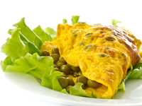 Омлет с зеленым горошком