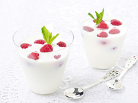 Сливочное желе с малиной