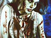 Макияж на Хэллоуин: Девушка-зомби