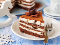 Новогодний шоколадный торт с черносливом