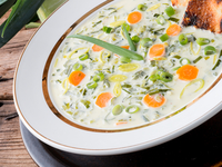 Сырный суп с овощами