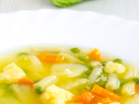 Постный суп из цветной капусты и картофеля