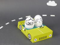 Поделки на Пасху: Яйца в машинках