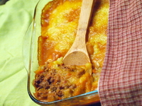 Мясная запеканка с картофелем и овощами