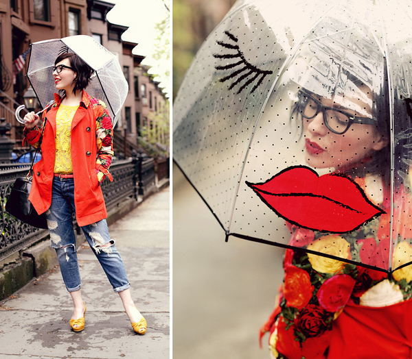 По прогнозу дождь: ТОП-10 стильных образов с зонтами