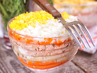 Салат из печени с корейской морковью