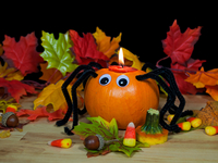 Как сделать тыкву-паучка на Хэллоуин