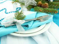 Новогодняя сервировка 2015: Декор в синих тонах