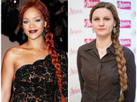 Прически на Новый год: Коса в стиле Рианны на длинные волосы