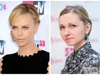 Прически на Новый год: Пучок из косы в стиле Шарлиз Терон