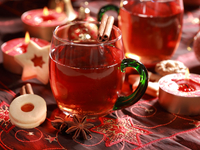 Чай с пряностями и клюквой