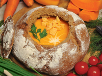 Тыквенный суп в хлебе